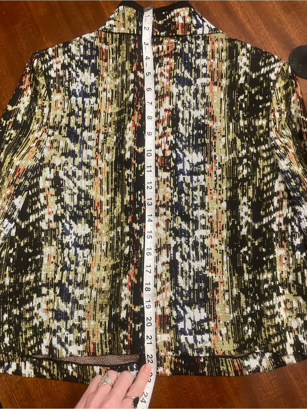 St. John Collection Knit Jacket Size 6 Abstract Jacquard Cardigan Blazer - Picture 8 of 9
